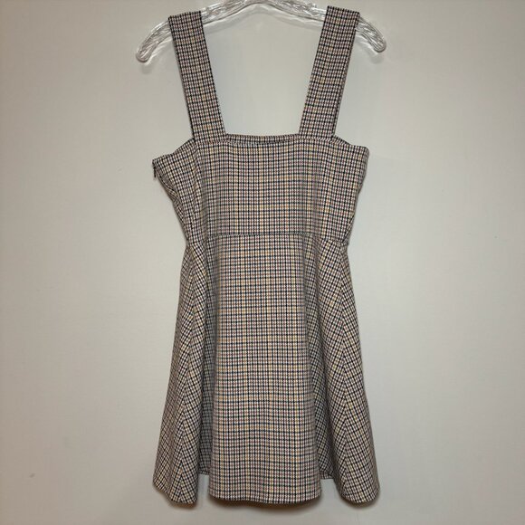 ZARA houndstooth pinafore mini dress mod schoolgirl preppy academia size S - Picture 8 of 9